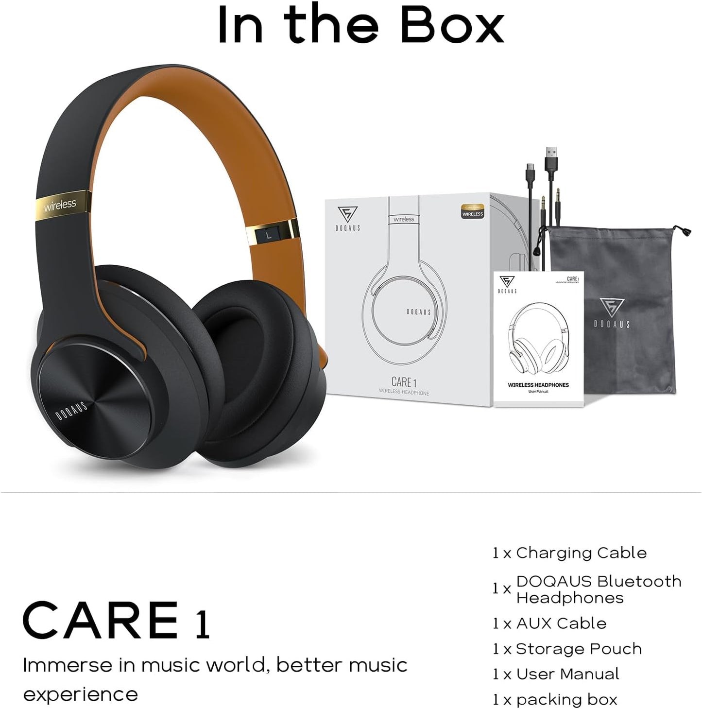 DOQAUS Wireless Over Ear Headphones