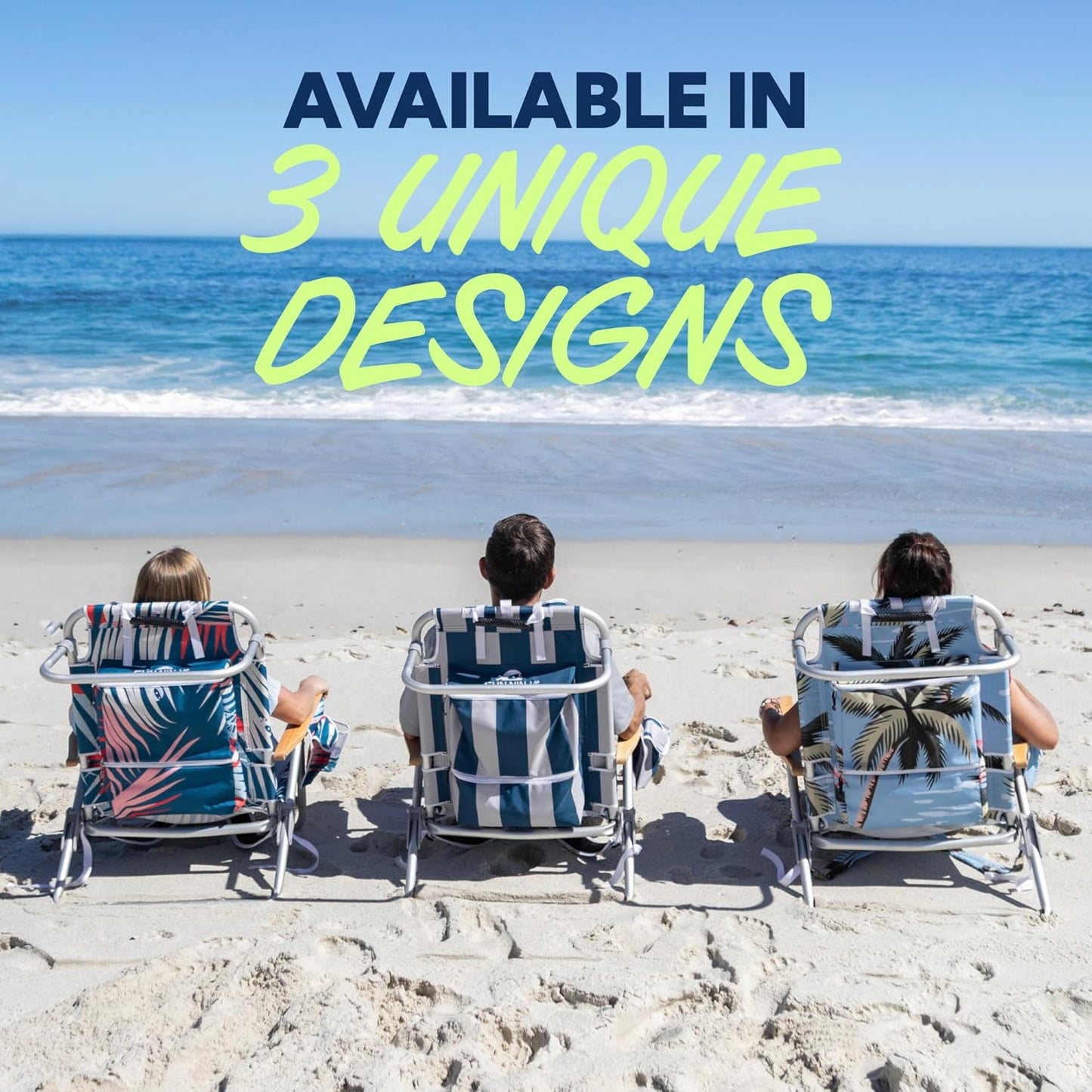 SUN NINJA Folding Beach Chair with Headrest Pillow